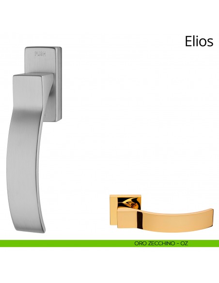 Maniglia per finestra martellina DK antintrusione Elios Linea Calì oro zecchino