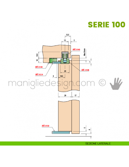 Kit per porta pieghevole a battente Sisco Sistem Serie 100