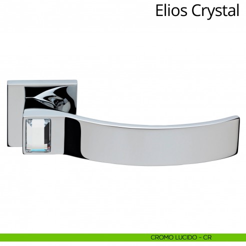 Maniglia Swarovski per porta interna Elios Linea Calì rosetta tradizionale cromo lucido