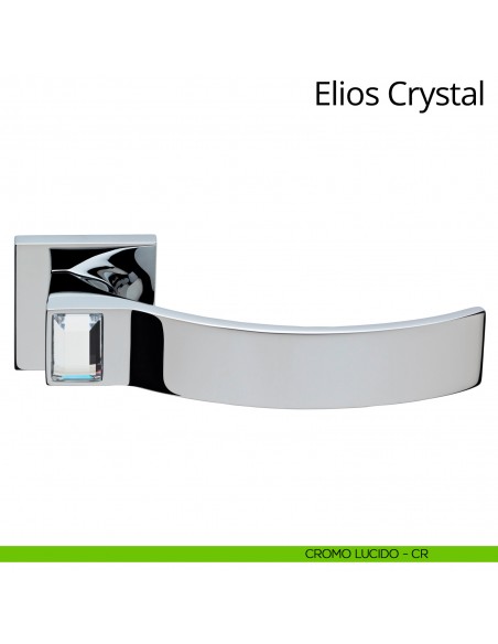 Maniglia Swarovski per porta interna Elios Linea Calì rosetta tradizionale cromo lucido