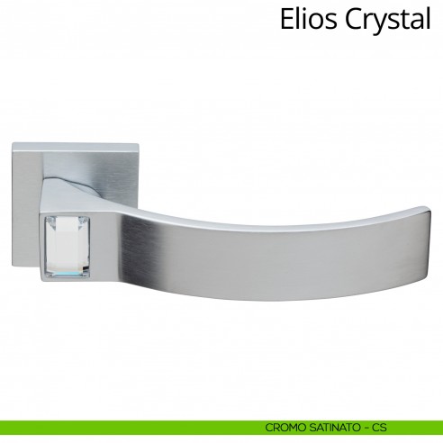Maniglia Swarovski per porta interna Elios Linea Calì rosetta tradizionale cromo satinato