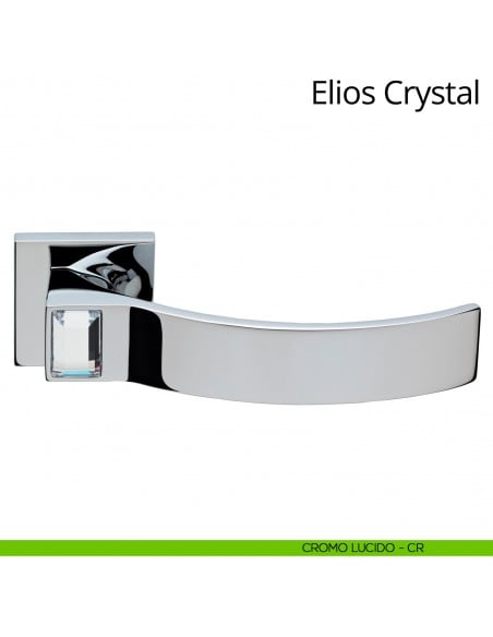 Maniglia Swarovski per porta interna Elios Crystal Linea Calì rosetta tradizionale cromo lucido