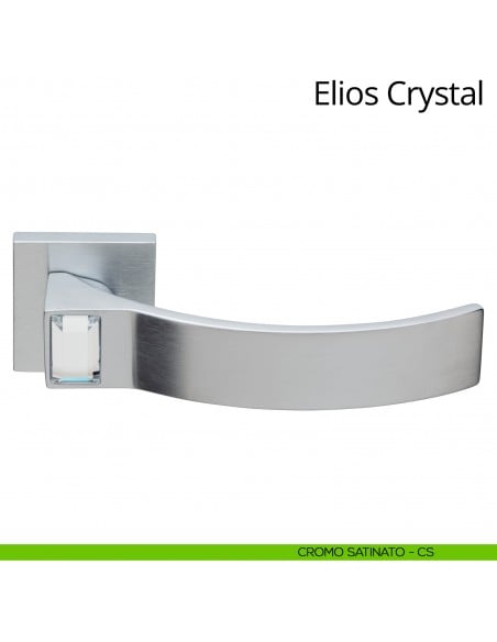 Maniglia Swarovski per porta interna Elios Crystal Linea Calì rosetta tradizionale cromo satinato