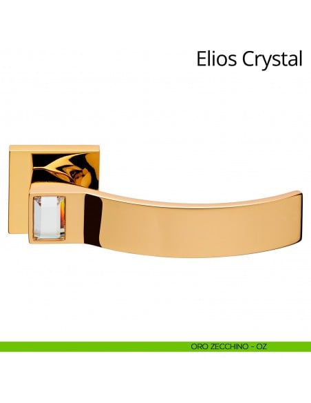Maniglia Swarovski per porta interna Elios Crystal Linea Calì rosetta tradizionale oro zecchino