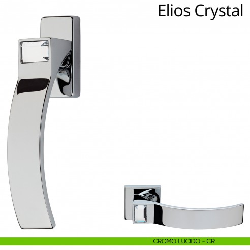 Maniglia Swarovski per finestra martellina DK Elios Crystal Linea Calì cromo lucido