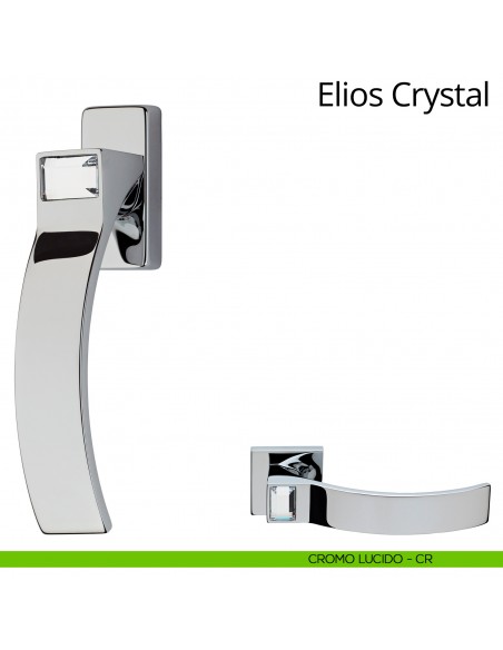 Maniglia Swarovski per finestra martellina DK Elios Crystal Linea Calì cromo lucido