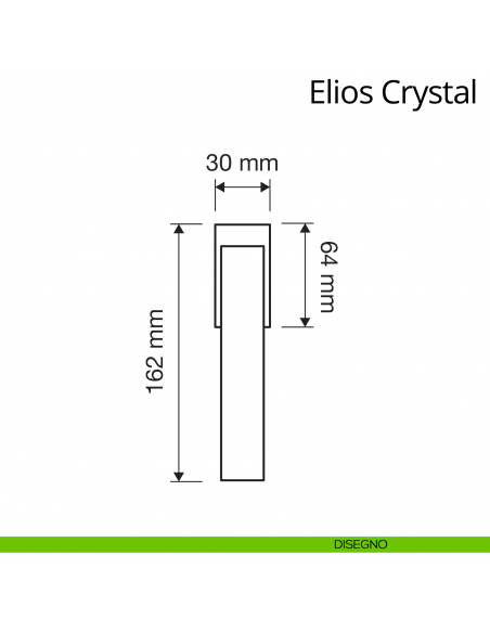 Maniglia Swarovski per finestra martellina DK Elios Crystal Linea Calì disegno
