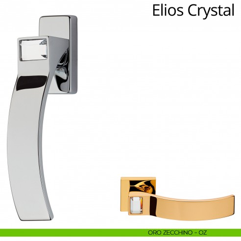 Maniglia Swarovski per finestra martellina DK Elios Crystal Linea Calì oro zecchino