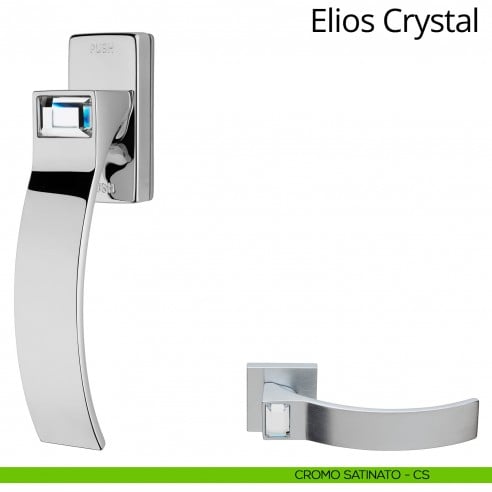 Maniglia Swarovski per finestra martellina DK antintrusione Elios Crystal Linea Calì cromo satinato