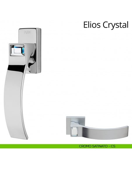 Maniglia Swarovski per finestra martellina DK antintrusione Elios Crystal Linea Calì cromo satinato