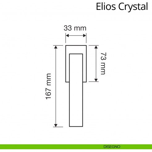 Maniglia Swarovski per finestra martellina DK antintrusione Elios Crystal Linea Calì disegno