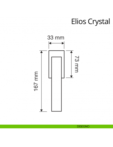 Maniglia Swarovski per finestra martellina DK antintrusione Elios Crystal Linea Calì disegno