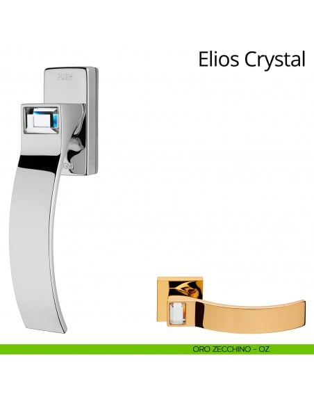 Maniglia Swarovski per finestra martellina DK antintrusione Elios Crystal Linea Calì oro zecchino