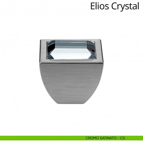 Pomolo Swarovski per mobile Elios Crystal Linea Calì cromo satinato