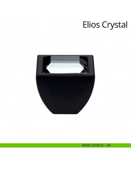 Pomolo Swarovski per mobile Elios Crystal Linea Calì nero opaco