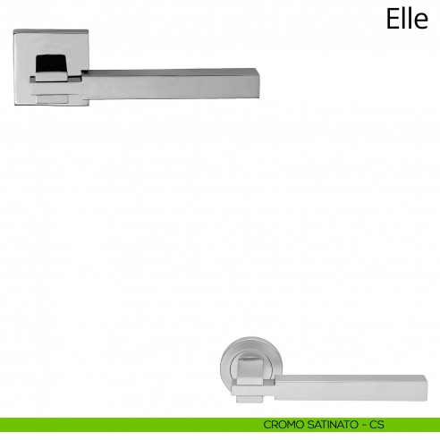 Maniglia per porta interna Elios Linea Calì rosetta quadrata bassa cromo satinato