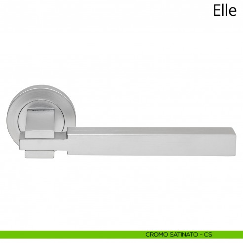Maniglia per porta interna Elle Linea Calì rosetta tonda cromo satinato