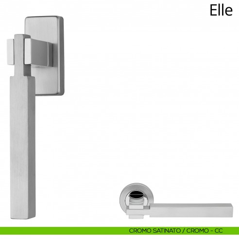 Maniglia per finestra martellina DK Elle Linea Calì cromo satinato + cromo