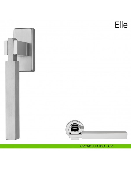 Maniglia per finestra martellina DK Elle Linea Calì cromo lucido