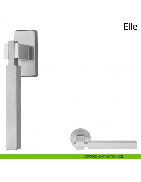 Maniglia per finestra martellina DK Elle Linea Calì cromo satinato