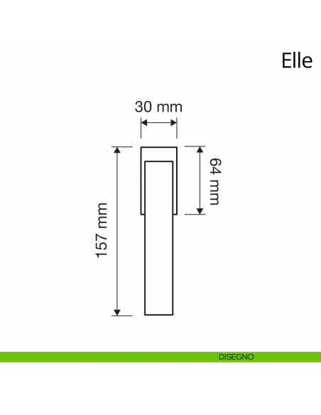 Maniglia per finestra martellina DK Elle Linea Calì disegno