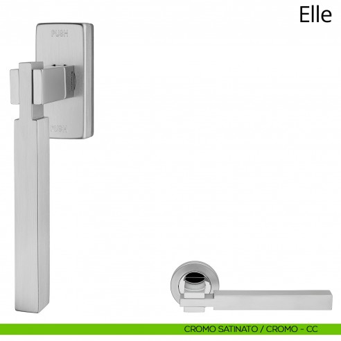Maniglia per finestra martellina DK antintrusione Elle Linea Calì cromo satinato + cromo