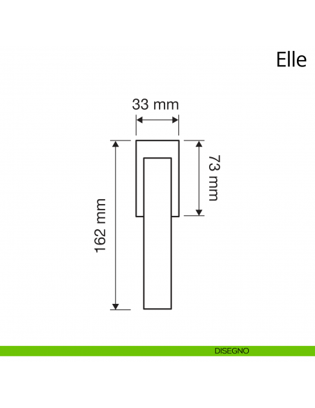 Maniglia per finestra martellina DK antintrusione Elle Linea Calì disegno