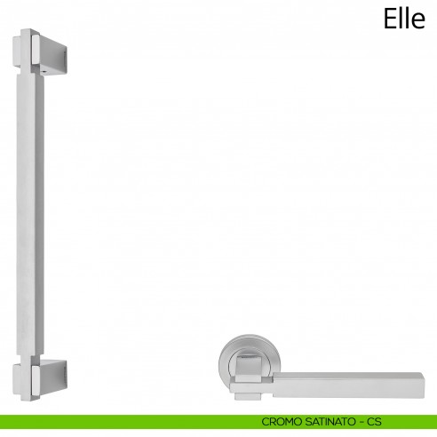 Maniglione per porta dritto Elle Linea Calì cromo satinato
