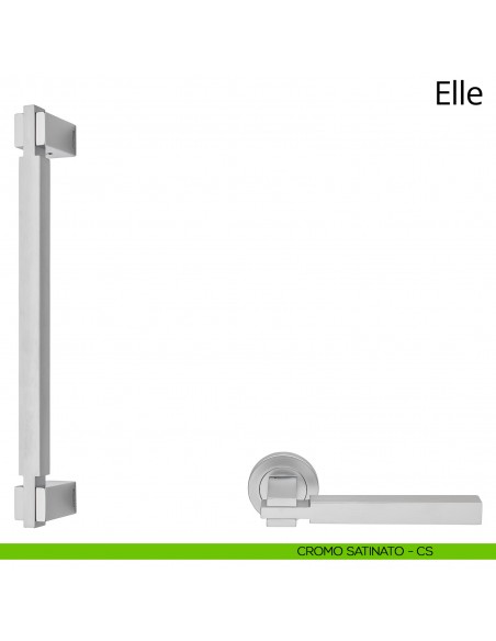 Maniglione per porta dritto Elle Linea Calì cromo satinato