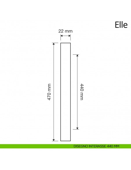 Maniglione per porta dritto Elle Linea Calì interesse 440 mm