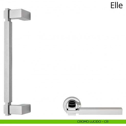 Maniglione per porta zancato Elle Linea Calì cromo lucido