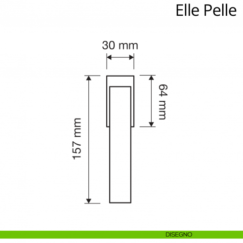 Maniglia per finestra martellina DK Elle Pelle Linea Calì disegno