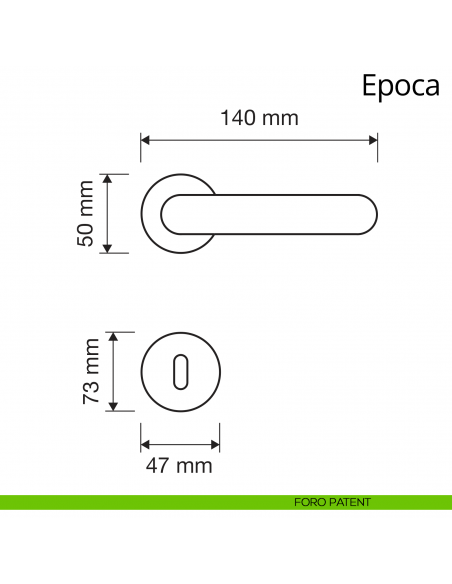 Maniglia per porta interna Epoca Linea Calì foro patent
