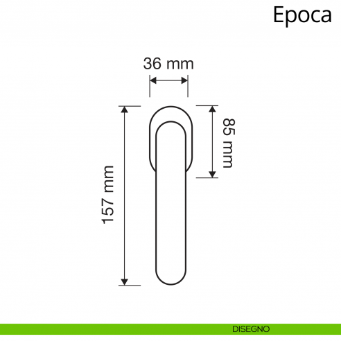 Maniglia per finestra martellina DK Epoca Linea Calì disegno