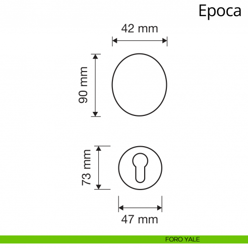 Pomolo per porta girevole Epoca Linea Calì foro yale