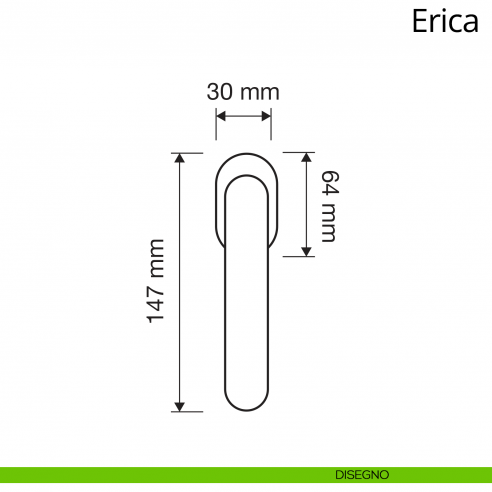 Maniglia con porcellana bianca per finestra martellina DK Erica Linea Calì disegno