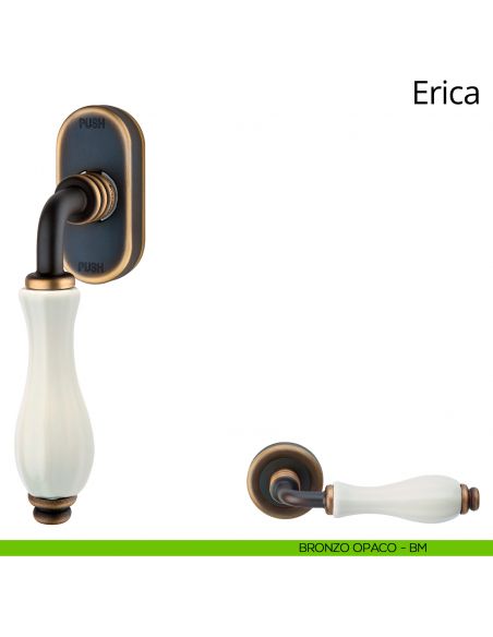 Maniglia con porcellana bianca per finestra martellina DK antintrusione Erica Linea Calì