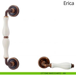 Maniglione con porcellana bianca per porta Erica Linea Calì 2