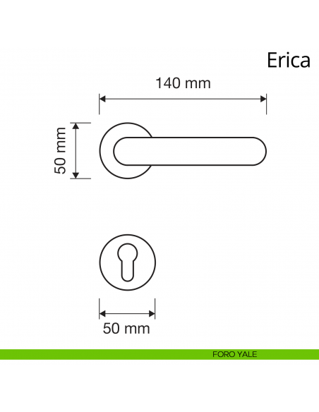 Maniglia con porcellana avorio Erica Linea Calì foro yale