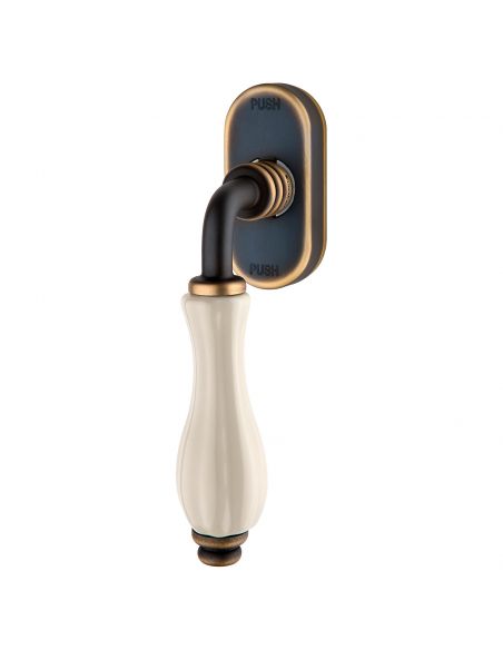 Maniglia con porcellana avorio per finestra martellina DK antintrusione Erica Linea Calì