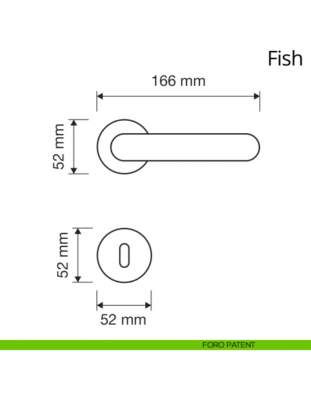 Maniglia per porta interna Fish Linea Calì rosetta tonda tradizionale foro patent
