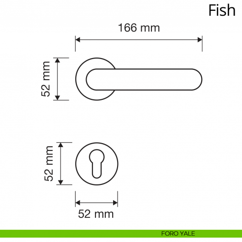 Maniglia per porta interna Fish Linea Calì rosetta tonda tradizionale foro yale