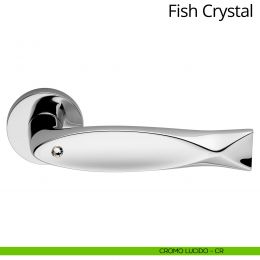 Maniglia Swarovski per porta interna Fish Crystal Linea Calì rosetta tradizionale 2