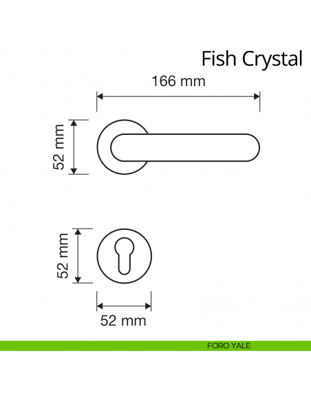 Maniglia Swarovski per porta interna Fish Crystal Linea Calì rosetta tradizionale foro yale
