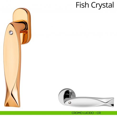 Maniglia per finestra martellina DK Fish Crystal Linea Calì cromo