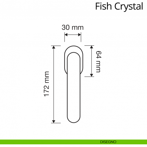 Maniglia per finestra martellina DK Fish Crystal Linea Calì disegno