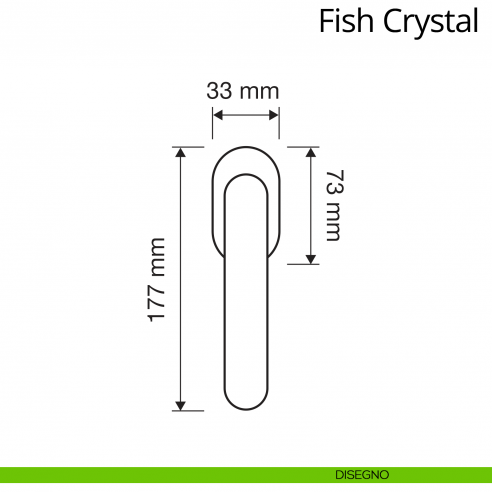 Maniglia Swarovski per finestra martellina DK antintrusione Fish Crystal Linea Calì disegno