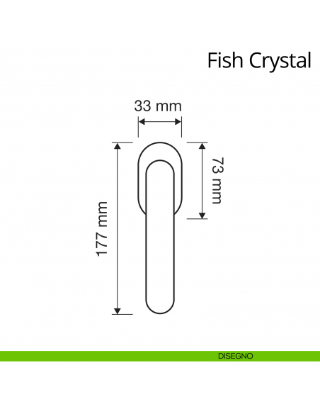 Maniglia Swarovski per finestra martellina DK antintrusione Fish Crystal Linea Calì disegno