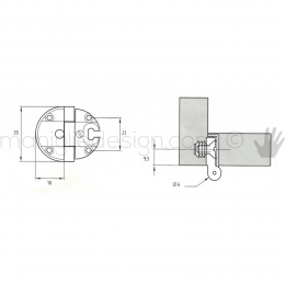 Cerniera Anselmi 231 per porte in luce scodellino diametro 35 mm 2