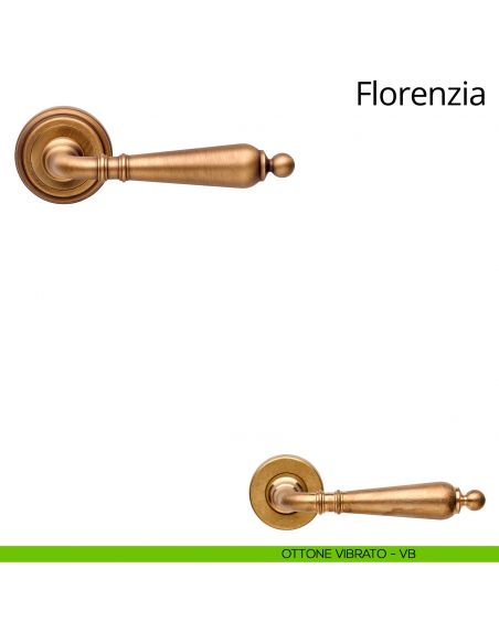Maniglia per porta Florenzia Linea Calì con rosetta artistica ottone vibrato